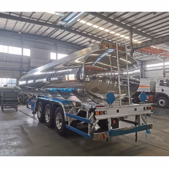 40 cbm 3-Achsen-Öltanker/Tank-Sattelauflieger aus Aluminiumlegierung mit Luftfederung